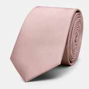 Silk Satin Tie, Dusty Pink, hi-res